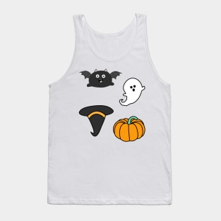 Bat, Witch, Ghost, Pumkin - Halloween Lover Sticker pack Tank Top